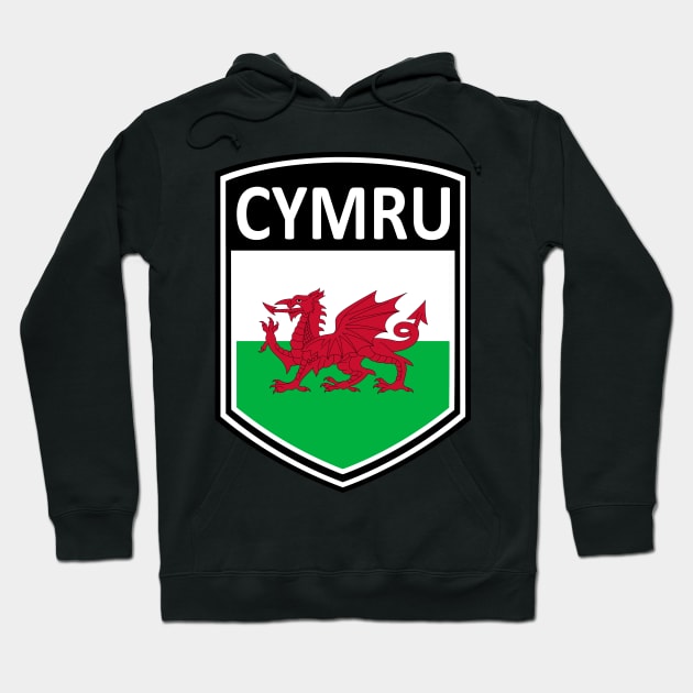 Flag Shield - Cymru Hoodie by Taylor'd Designs